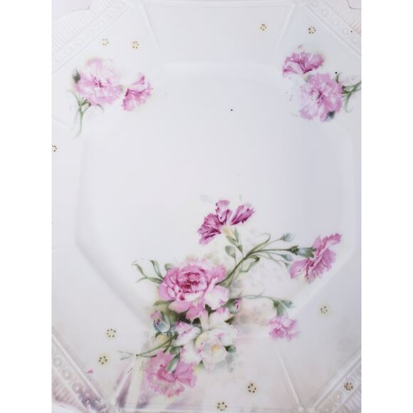 Antique RS Prussia Porcelain White Cake Plate Pink Roses Gold Accents 11.25” - Picture 6 of 9